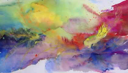 Vibrant Watercolor Abstraction Swirling Colors in a HandPainted Dreamscape, Embracing the Mood and Texture of an Artistic Masterpiece, Painted on the th of January, at .