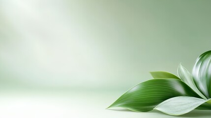 Leaf is on a green background