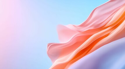 Fototapeta premium Pink, orange, and purple fabric with a blue background