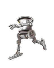 coolest robot is running in white background on cool view