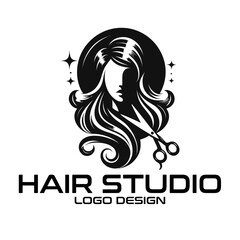 Hair Studio Vector Logo Design