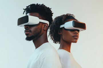 Immersive Family Bonding: African American Family Exploring Virtual Reality Together in a Futuristic Setting