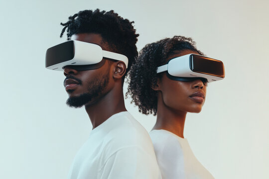 Immersive Family Bonding: African American Family Exploring Virtual Reality Together in a Futuristic Setting