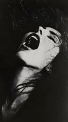 Dramatic black and white portrait of a woman
