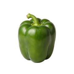 Fresh green bell pepper on beige background