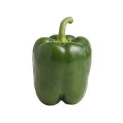 Fresh green bell pepper on beige background