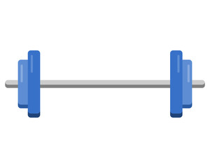 Barbell flat icon for workout, gym, sports, exercise, weight lifting, fitness, resistance training symbol. Editable EPS vector, 2D illustration isolated on white background.