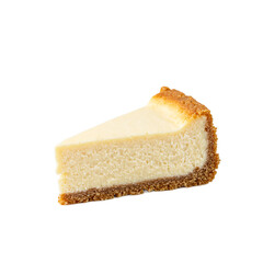 Delicious creamy cheesecake on golden crust