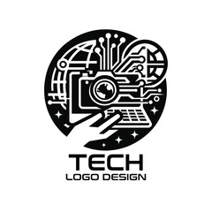 Obraz premium Tech Vector Logo Design
