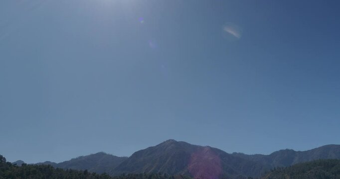 4K pan shot of the mountains in Constanza, Dominican Republic, during daytime. 