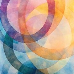 Obraz premium The painting is a colorful abstract of circles