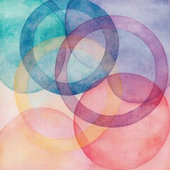 Obraz premium A colorful abstract painting with circles of different sizes and colors