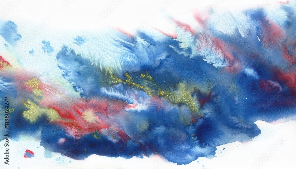 Poster vibrant watercolor abstraction a handpainted exploration of color and texture, showcasing intricate 