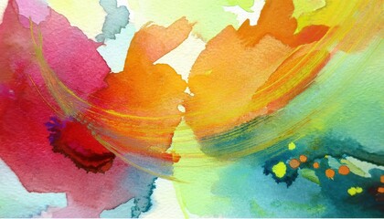 Vibrant Watercolor Abstraction HandPainted Waves of Color Swirling in an Ethereal Landscape, Evoking a Sense of Tranquility and Creativity.