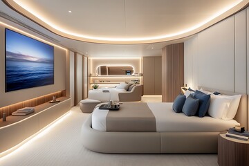 Luxury Yacht Master Suite Interior Design