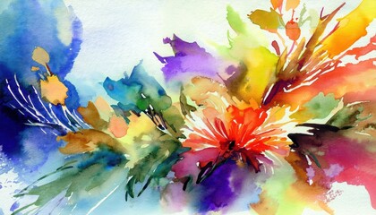 Vibrant Watercolor Abstraction Swirling Colors and Textures, Showcasing the Fluidity of an Artistic Dance in Water and Paint.