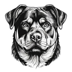 Artistic dog portrait of a Rottweiler