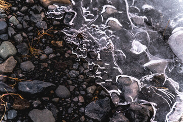 frozen ground ice in Iceland pretty close up cold frost