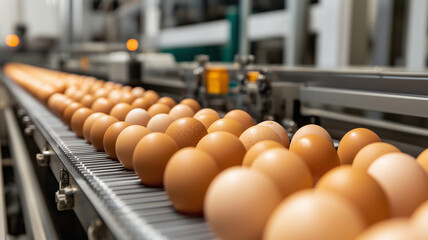 Automated Egg Collection Machine on Poultry Farm
