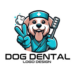 Dog Dental Vector Logo Design