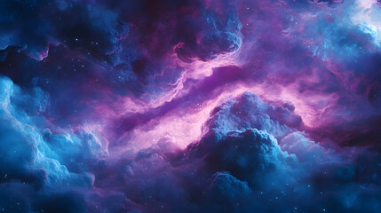 Fototapeta premium Future Dusk: Ethereal Cloudscape in Trend Color of 2025, Vibrant Cosmic Sky with Earthy Tones