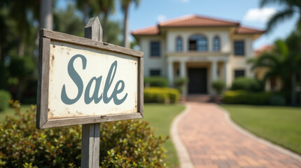 home for sale amidst lush greenery and brick pathway