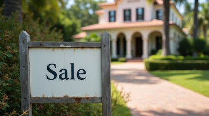 home for sale amidst lush greenery and brick pathway