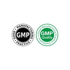 GMP Good Manufacturing Practice certified logo vector