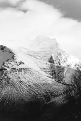 beautiful snow peak landscape mountain range Iceland pretty winter time ski pretty background