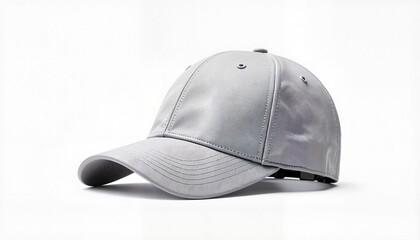 Fototapeta premium Minimalist gray cap isolated on white background, fashion mockup