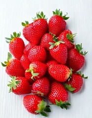 image of fresh strawberries on white background 5