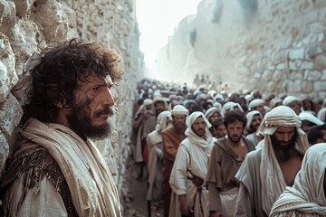 Fototapeta premium Joshua and the Israelites' Defeat of Jericho: A Tale of Conquest