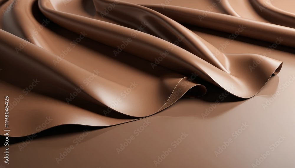 Poster curved layers of mocha mousse create a visually appealing texture, with soft shadows and highlights 