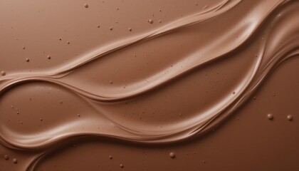 Naklejka premium Rich mocha mousse texture with smooth flowing lines creating an inviting visual appeal in a warm environment