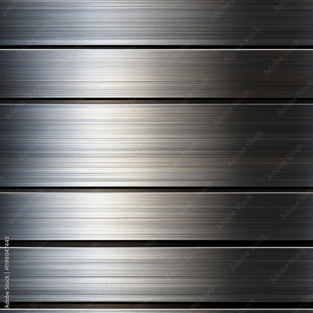 Poster brushed metal texture with parallel lines and reflections