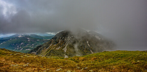Beautiful mountain landscape . storm