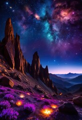 stunning night sky displaying vibrant collection celestial bodies including nebulae, stars, planets, moon, constellations, galaxies, cosmos, universe