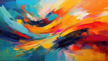 Vibrant Abstraction A Tribute to the Spirit of Abstract Expressionism, Featuring Intense Colors and Dynamic Brushwork.