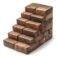 Fototapeta premium The concept of Wooden Stairs symbolizes the path to growth, success, and accomplishment