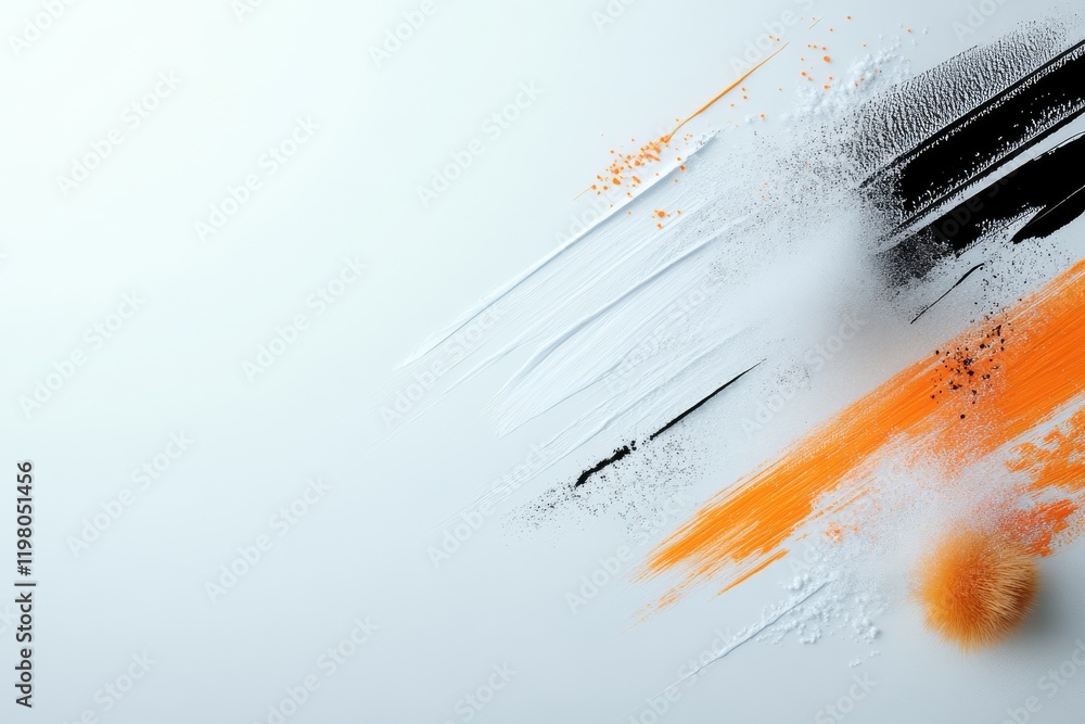 Poster abstract design featuring vibrant colors and textures creating an artistic expression on a light bac