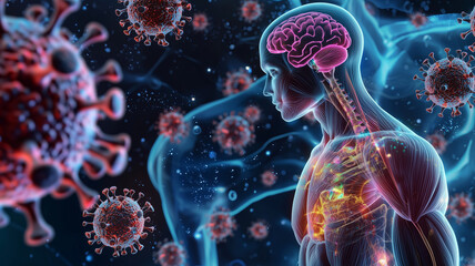 Exploring the intricate relationship between human immunity and pathogen defense in a vibrant world of cells and microbes
