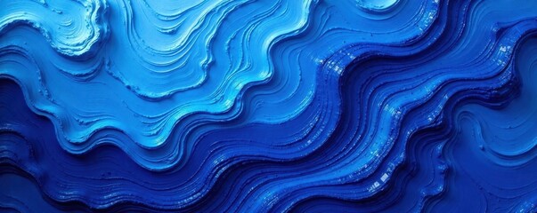 Obraz premium Swirling cobalt and indigo hues, textured paint , wave, abstract, graphic
