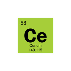 periodic table Cerium colored icon