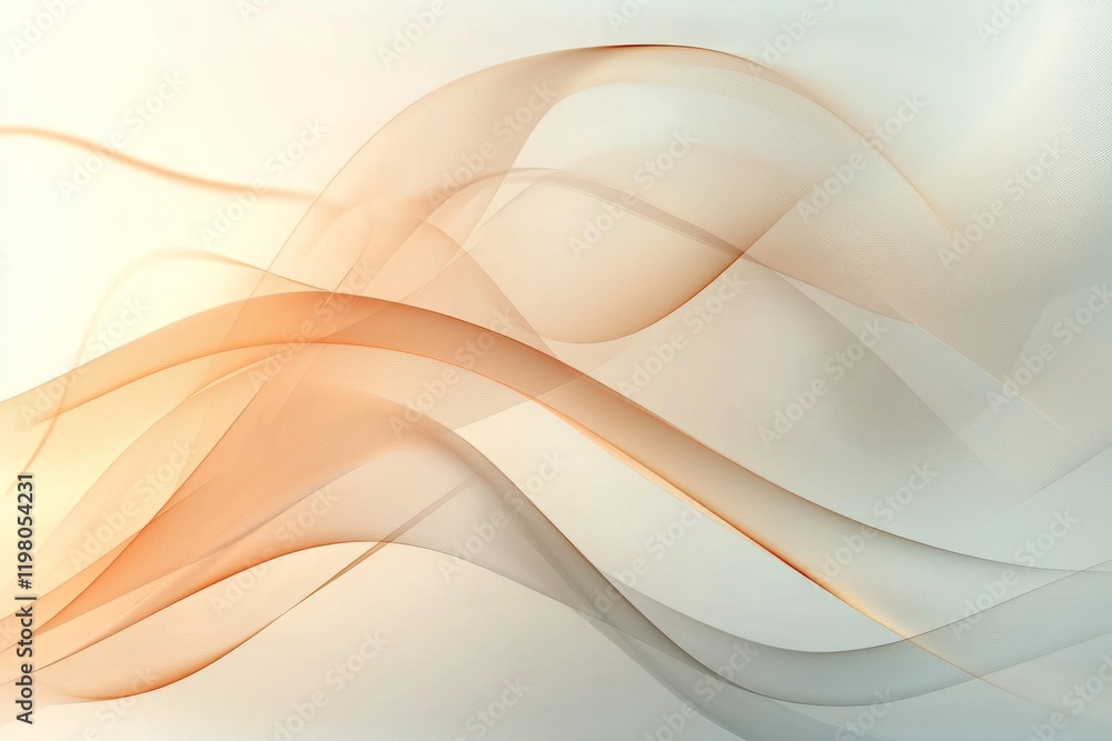 Aufkleber soft flowing waves create a tranquil abstract background in warm hues for creative design projects