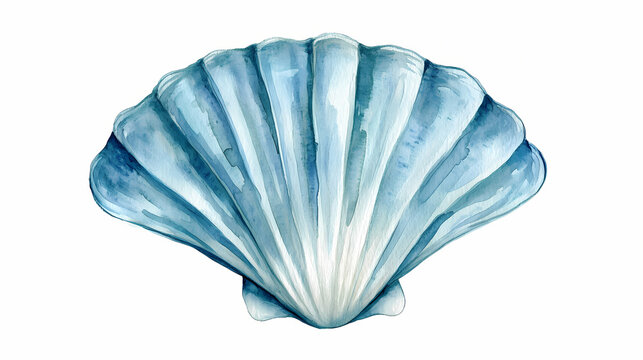 Sea shell illustration. watercolor seashell isolated white background. hand drawn watercolor painting shell. Seashell. Illustration