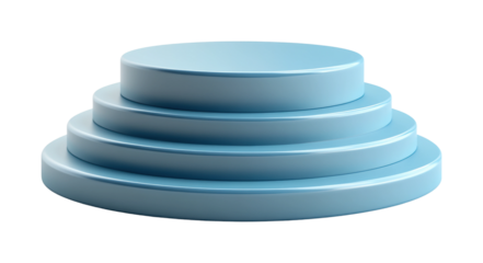 Showcasing blue stack podium icon on for digital design creative high fidelity representation isolated on transparent background png