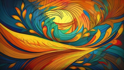 Whimsical Abstract Art Background with Rich Textures and Vibrant Colors, Emphasizing a Sense of Depth and Movement, Evoking a Dreamy Atmosphere.