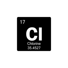 periodic table Chlorine glyph icon