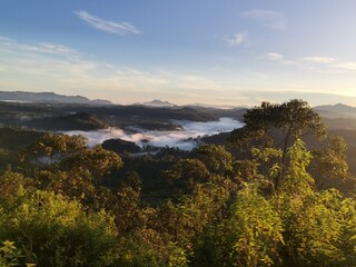sunset over the mountains