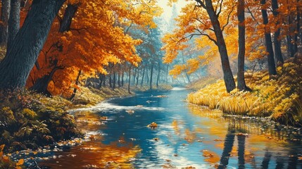Autumn River Scene